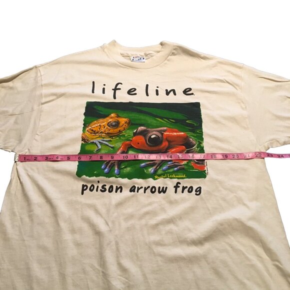Vintage T Shirt XL 1992 Lifeline Poison Arrow Frog Deadstock Rachel Lockwood - Picture 1 of 9